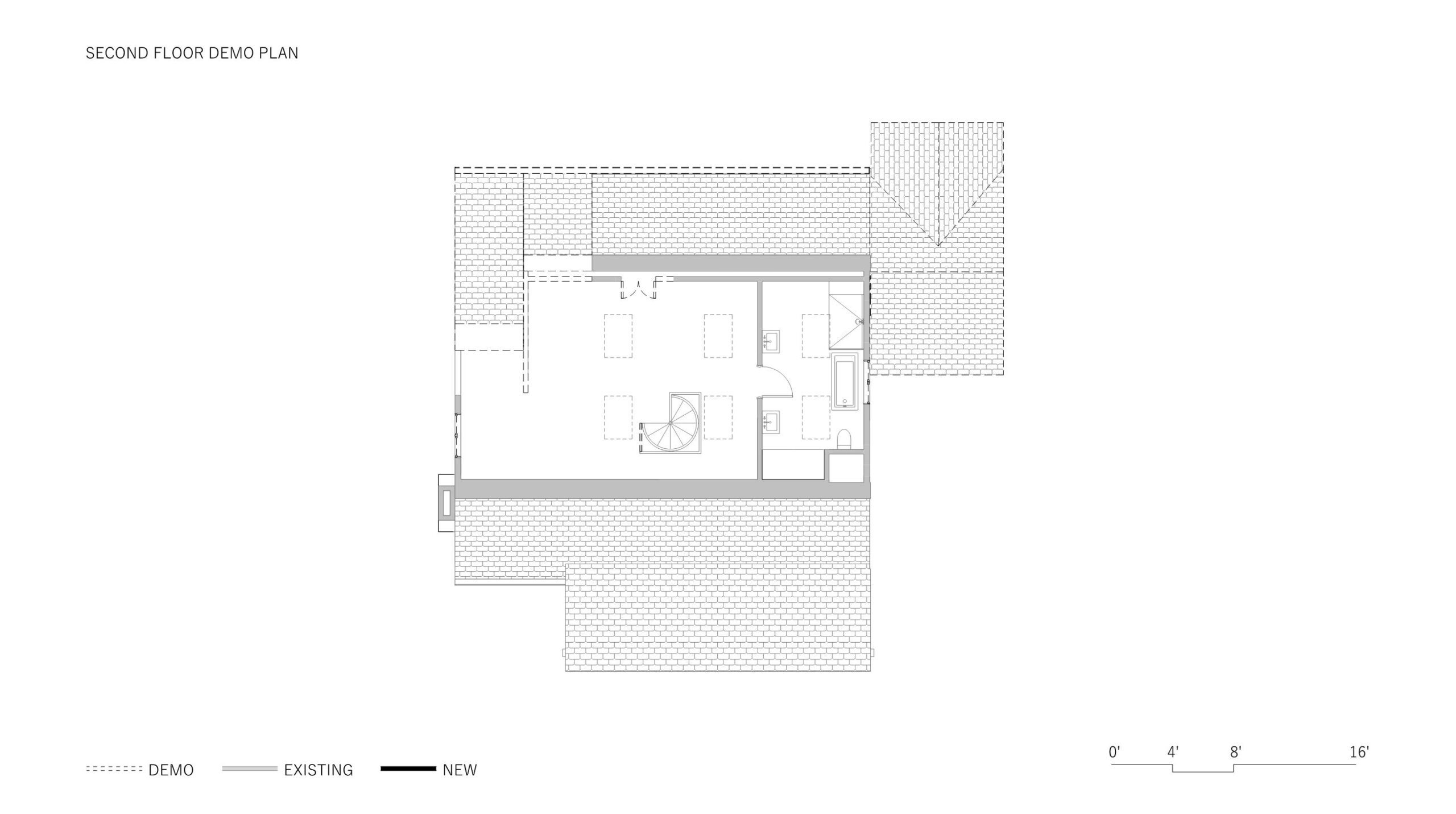 Modern Cottage Addition Second Floor Demo Plan